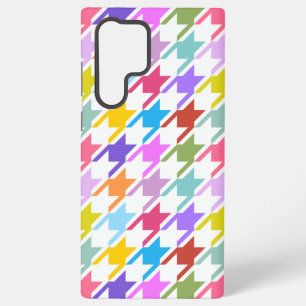 Houndstooth-Muster mehrfarbig+weiß großes Muster Samsung Galaxy Hülle