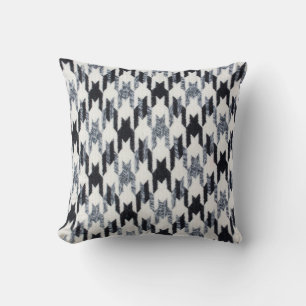 Houndstooth noir et blanc motif lancer oreiller