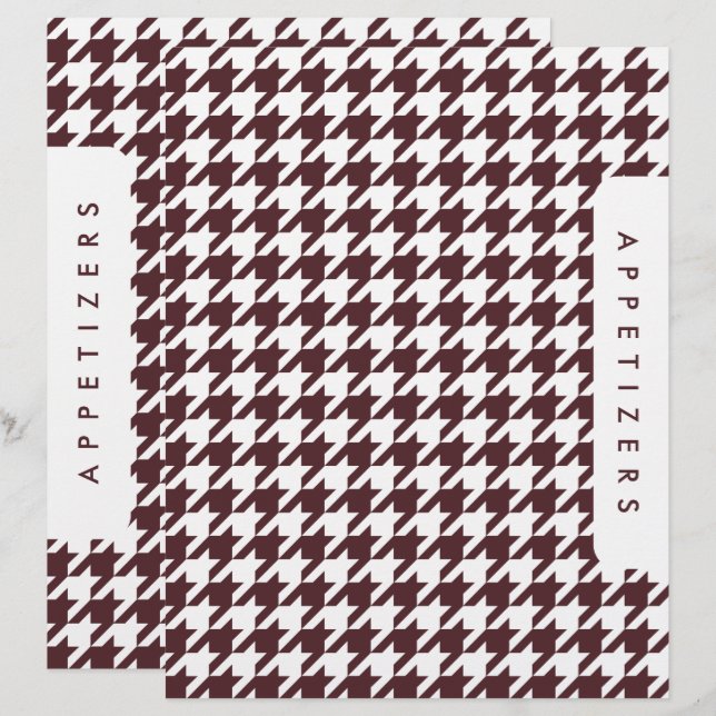 Houndstooth Recipe Divider / Appetizers / Custom   (Vorne/Hinten)