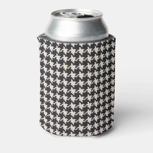 Houndstooth Schwarz Weiß Muster Dosenkühler (Kanne Rückseite)