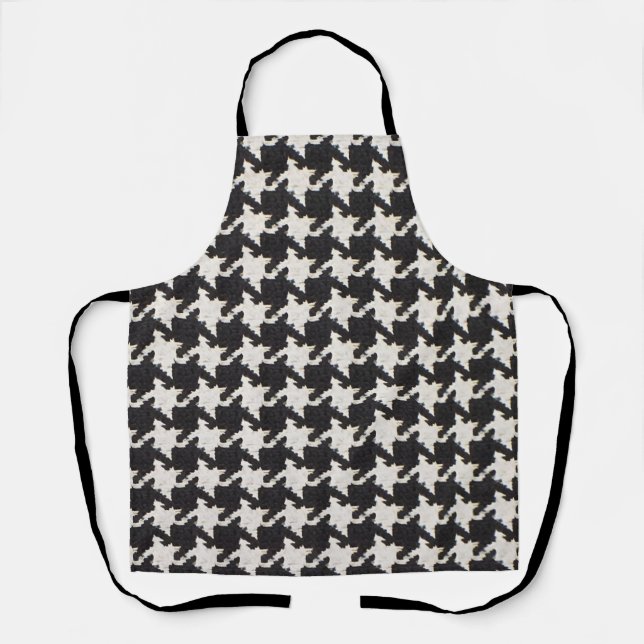 Houndstooth Schwarz Weiß Muster Schürze (Vorderseite)