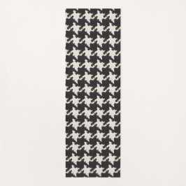 Houndstooth Schwarz Weiß Muster Yogamatte