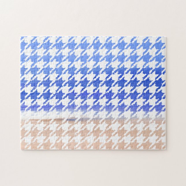 Houndstooth-Strand und Ozean-Ölgemälde (Horizontal)