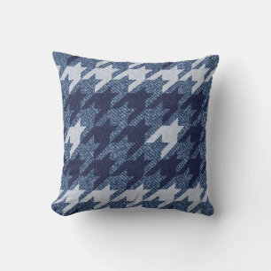 Houndstooth-Tartan-Jeans-Hintergrunddesign Kissen