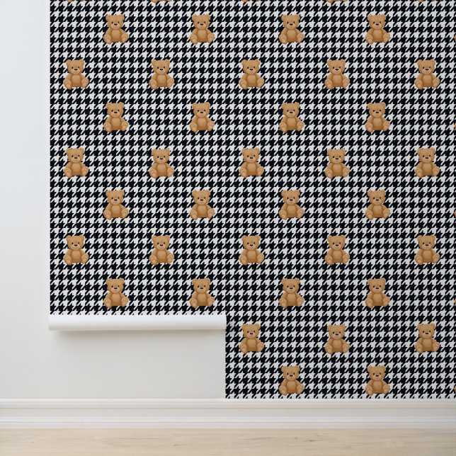 Houndstooth-Teddy Zuhause, Tapete (Anwendung)