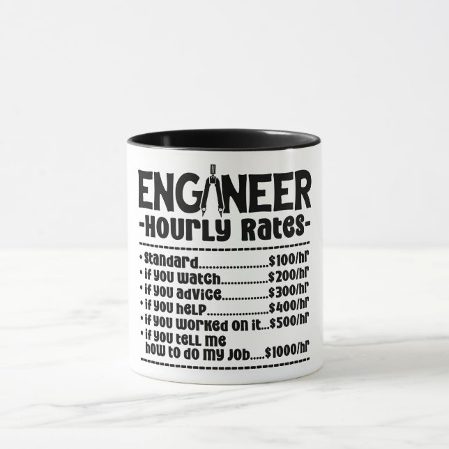 Hourarife für den Funny Engineer Tasse (Zentrum)