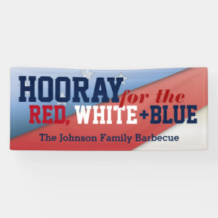 Hourra pour la bannière patriotique de barbecue d