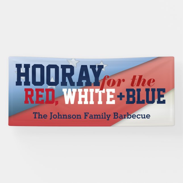 Hourra pour la bannière patriotique de barbecue de (Horizontal)