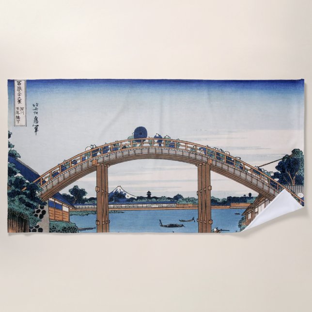 Housai Mount Fuji von unterhalb der Men's Bridge Strandtuch (Vorderseite)