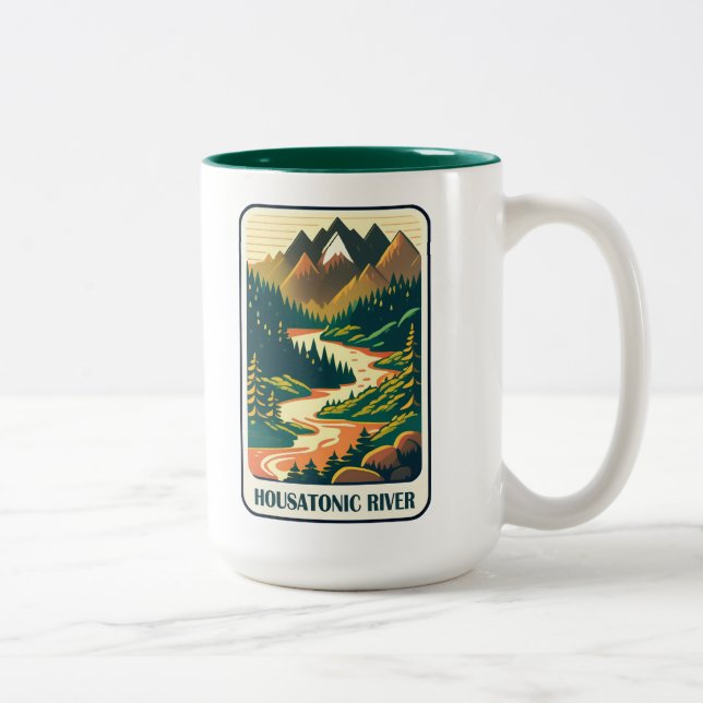 Housatonic River Connecticut Colors Zweifarbige Tasse (Rechts)