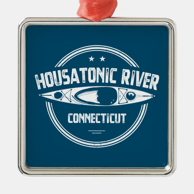 Housatonic River Connecticut Kayaking Ornament Aus Metall (Vorne)