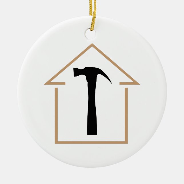 House and Hammer Keramik Ornament (Vorne)