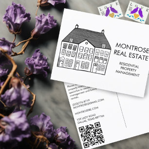 House Art Minimal QR Code Real Anwesen Marketing Postkarte