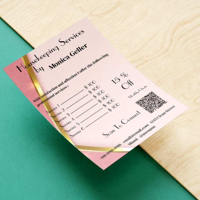 House Behaltend Haushaltspreis Rose Gold Blush Qr  Einladung (House Keeping Maid Price Rose Gold Blush Qr Code Invitation)