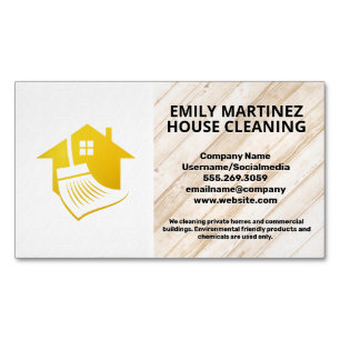 House Broom Logo   Holz- und Fliesenböden Magnetische Visitenkarte