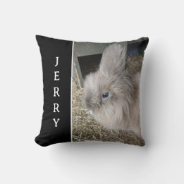 House Bunny Black Custom Foto and Name Thill Pill Kissen