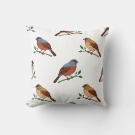 House Bunting Bird Pattern - Seamless Nature Desig Kissen