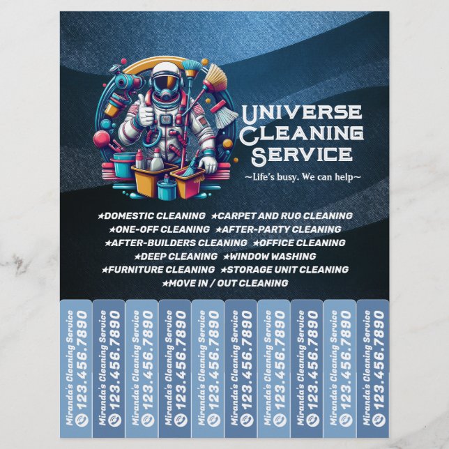 House cleaning Maid Service Flyer Tear Off Strips (Vorne)