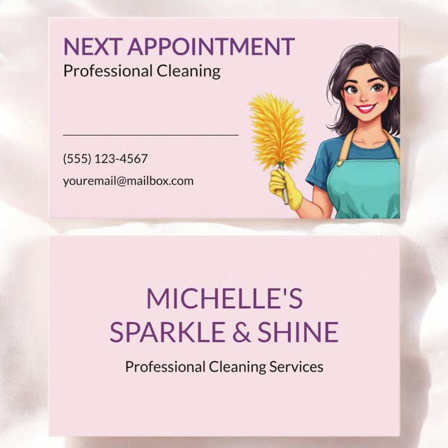 House Cleaning Service Business Appointment Card Visitenkarte (Von Creator hochgeladen)