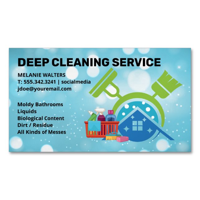 House Cleaning Services | Maid Cleaners Magnetische Visitenkarte (Vorderseite)