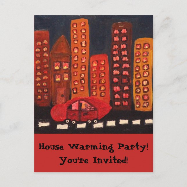 House Erwärmung Party Originelles Design Postkarte (Vorderseite)