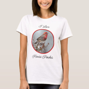 House Finch in Snow - Original Foto T-Shirt
