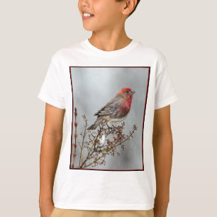 House Finch in Snow - Original Foto T-Shirt