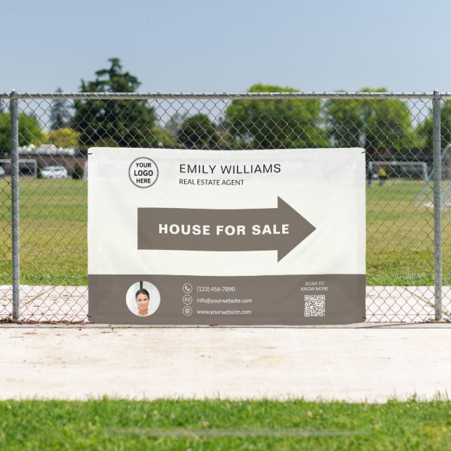 House for Sale Real Estate Logo QR Code Banner (InSitu)