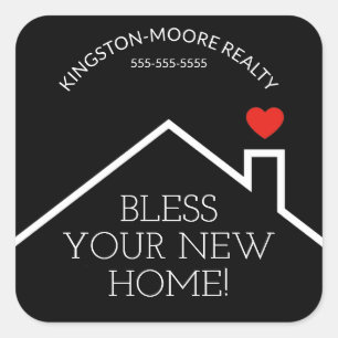 House Heart Custom Realtor Quadratischer Aufkleber