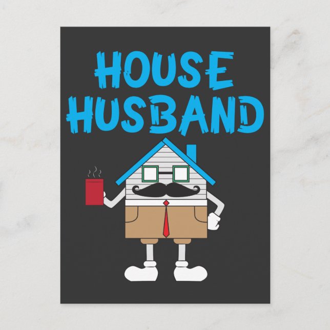 House Husband Gift Vater Pater Funny Cleaner Joke Postkarte (Vorderseite)
