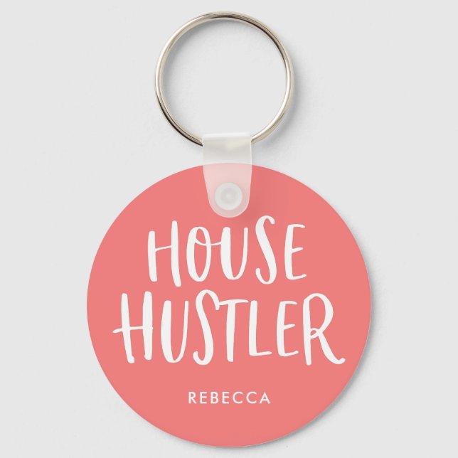 House Hustler Real Anwesen Coral Personalisierter  Schlüsselanhänger (Vorderseite)