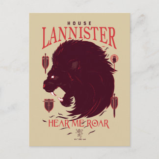 House Lannister - Hören Sie mich Roar Postkarte