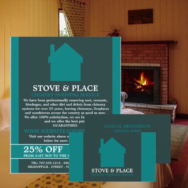 House Logo, Chimney Sweep Visitenkarte (Von Creator hochgeladen)