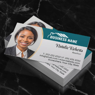 House Logo Real Anwesen Agent Realtor Green Foto Visitenkarte