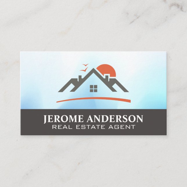 House-Logo | Real Anwesen Business Card Visitenkarte (Vorderseite)