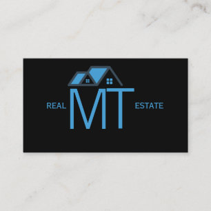 House Logo Real Anwesen Navy & Black Realtor Foto Visitenkarte