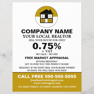 House-Logo, Realtor, Anwesen-Agent-Werbung Flyer