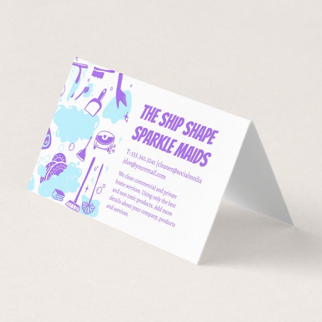 House Maid Cleaning Service and Supplies Visitenkarten (Vorderseite)