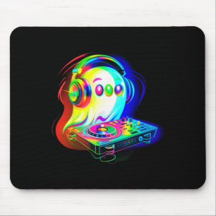 House Music Ghost Dj Optical Illusion Edm Hallowee Mousepad