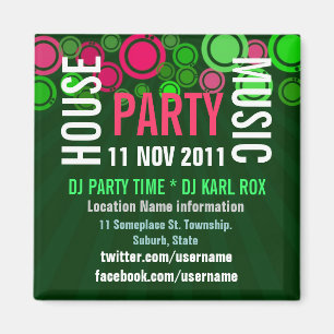 House Music Party Événement Magnet promotionnel