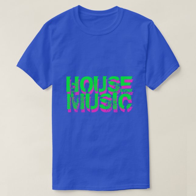 House Music t Shirt in Neonfarben (Design vorne)