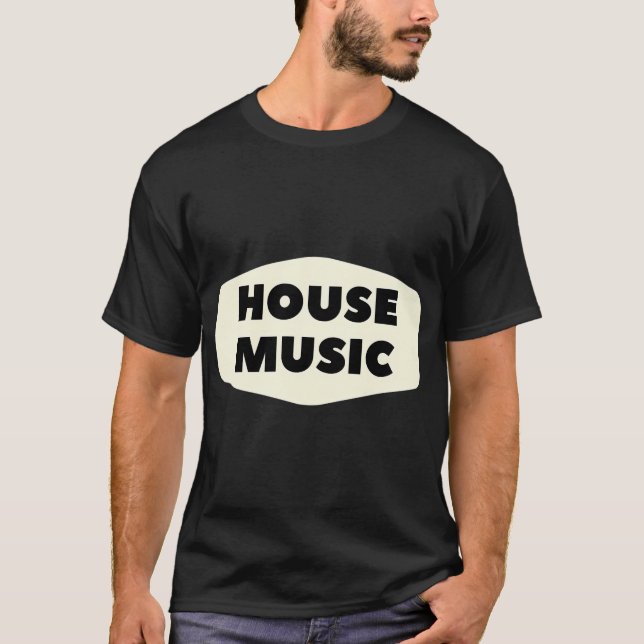 House-Musik-Abzeichen T-Shirt (Vorderseite)