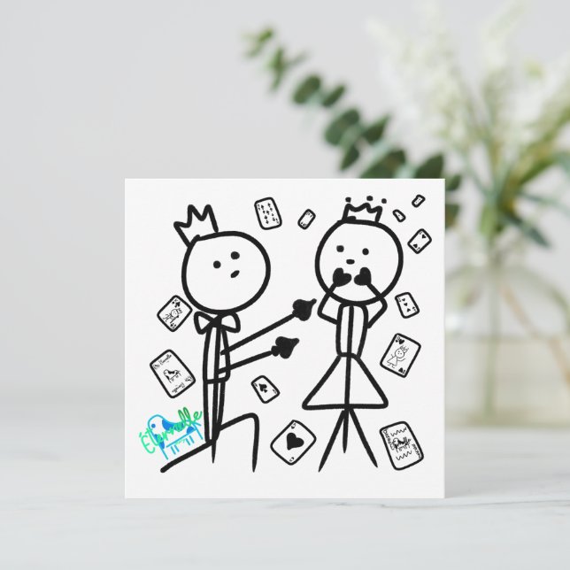 House of Cards Love Card Einladung (Stehend Vorderseite)
