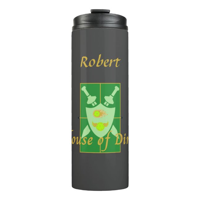 House of Dink Pickleball Wappen Personalisiert Thermosbecher (Vorderseite)