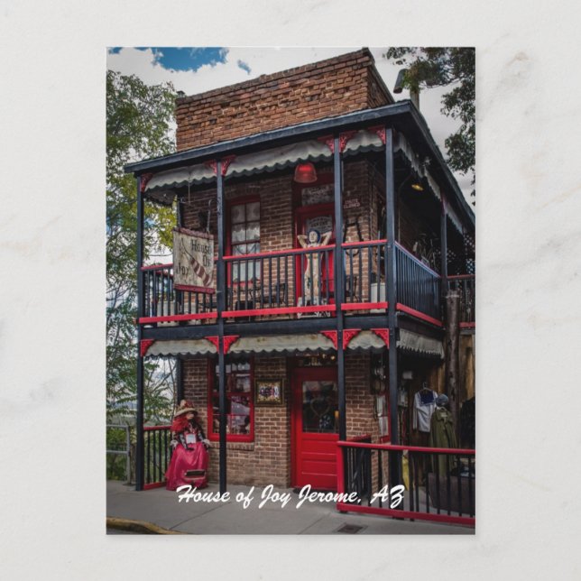 House of Joy, Jerome, AZ. Postkarte (Vorderseite)