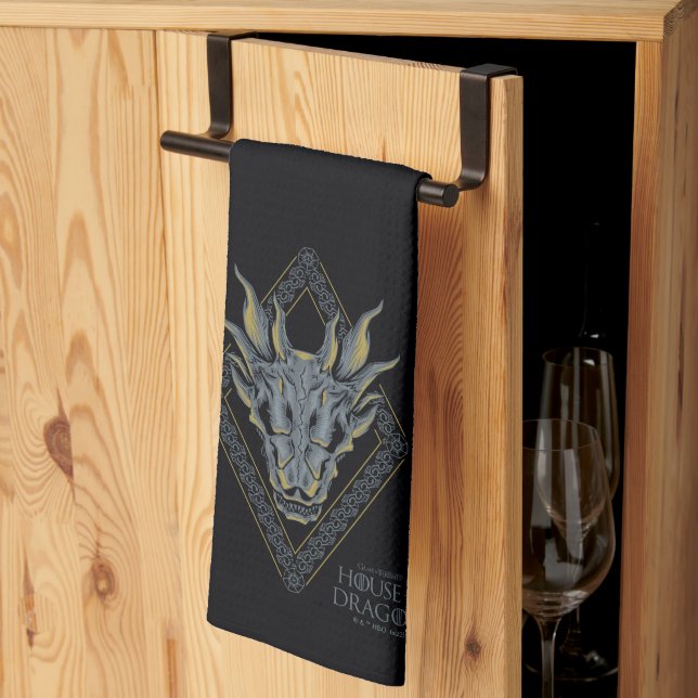 HOUSE OF THE DRAGON | Balerion Skull Diamond Crest Geschirrtuch (Drittel gefaltet)