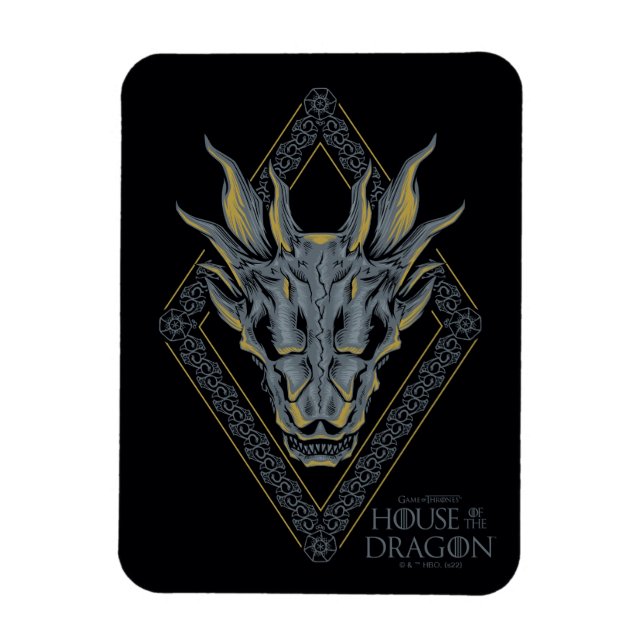 HOUSE OF THE DRAGON Balerion Skull Diamond Crest Magnet (Vertikal)