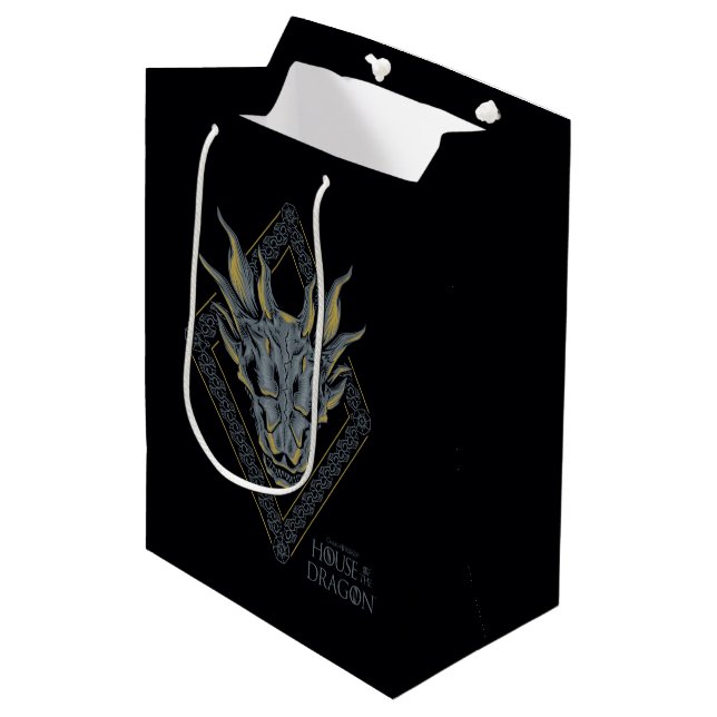 HOUSE OF THE DRAGON | Balerion Skull Diamond Crest Mittlere Geschenktüte (Vorderseite Schrägansicht)