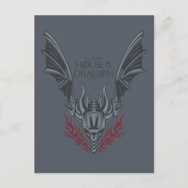 HOUSE OF THE DRAGON Fire-Breathing Dragon Head Postkarte (Vorderseite)