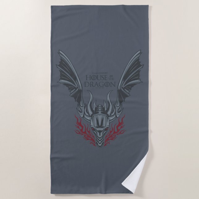 HOUSE OF THE DRAGON Fire-Breathing Dragon Head Strandtuch (Vorderseite)